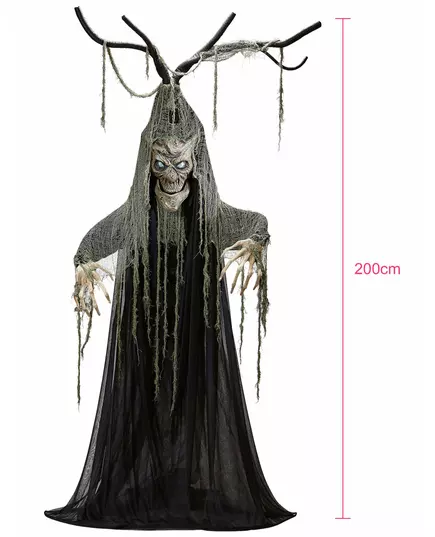 2m Halloweenowe drzewo nawiedzone światło i dźwięk, image 2