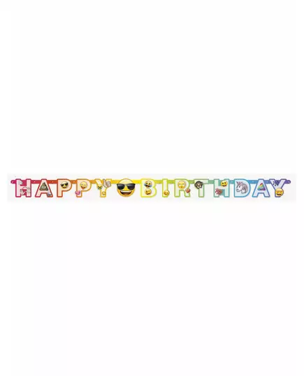 Happy Birthday Emoji Rainbow™ Cardboard Banner 1,8m, image 2