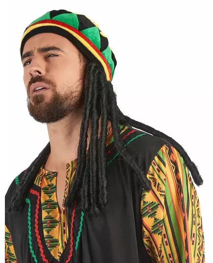 Aksamitna czapka rasta z dredami dla dorosłych, image 2