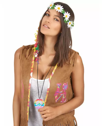 Wielokolorowy naszyjnik hippie dla dorosłych, image 2