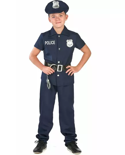 Kostium policjanta z krótkim rękawem dla dzieci, Rozmiar: 3-4 lat (92-104 cm)