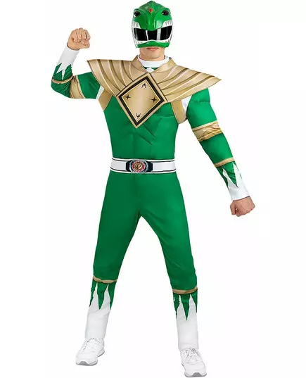 Zielony kostium Power Ranger™ dla dorosłych, Rozmiar: Medium