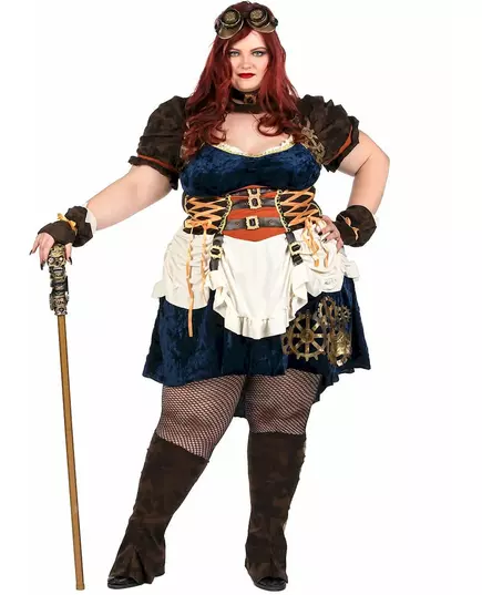 Futurystyczny kostium retro steampunk dla kobiet w dużym rozmiarze, Rozmiar: XX-Large (46/48)