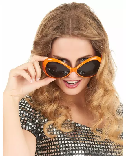 Pomarańczowe okulary disco dla dorosłych, image 2