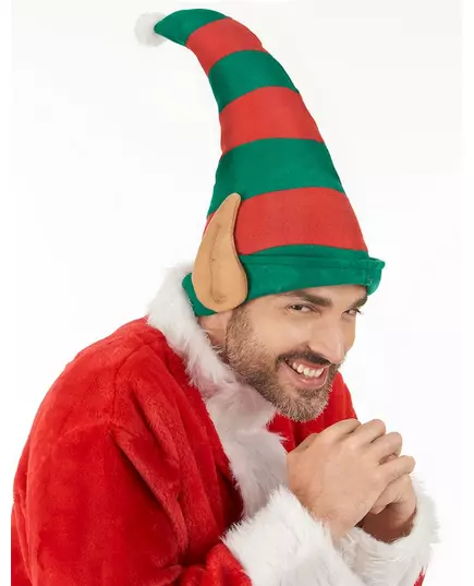 Czapka elfa w paski z uszami Świętego Mikołaja dla dorosłych, image 2