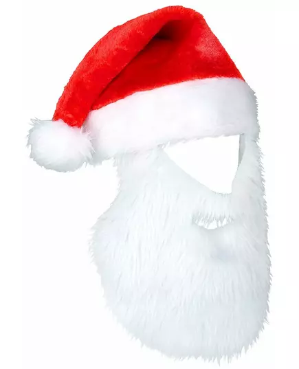 Świąteczna czapka Mikołaja z brodą dla dorosłych, image 2