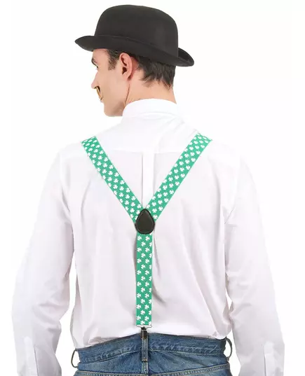 Zielone szelki z białymi koniczynkami na Dzień Świętego Patryka, image 2
