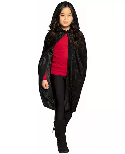 Dziecięca czarna peleryna welurowa 115 cm, image 2