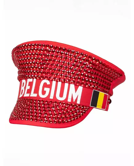 Czapka kibica Belgii dla dorosłych z kryształkami, image 2