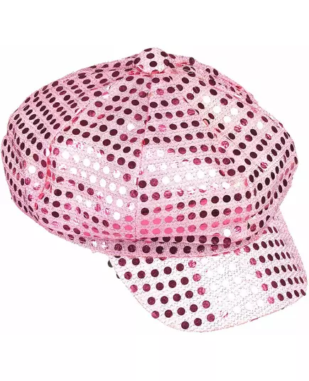 Dorosła różowa cekinowa czapka Disco, image 2