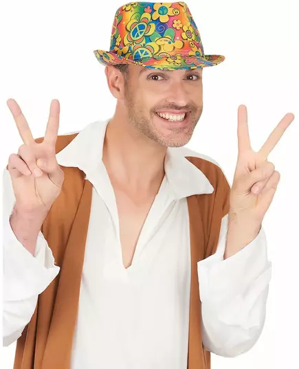 Kwiatowy kapelusz hipisowski Borsalino dla dorosłych, image 2