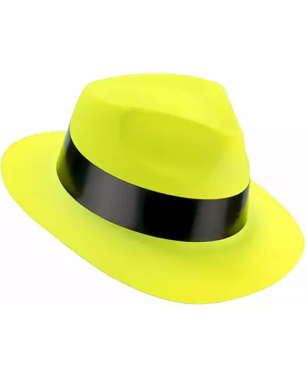 Dorosły neonowy żółty kapelusz gangstera, image 2