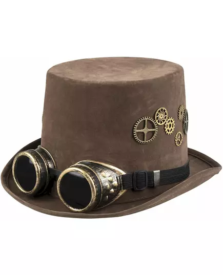 Brązowy Top Hat Cogs Gogle Steampunk dla dorosłych, image 2