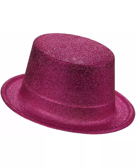 Plastikowy cylinder dla dorosłych z brokatem fuschia, image 2