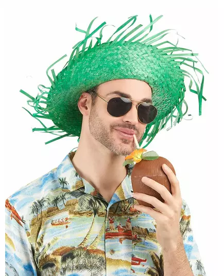 Zielony kapelusz hawajski dla dorosłych, image 2