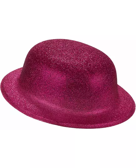 Dorosły melonik z brokatem w kolorze fuschia, image 2