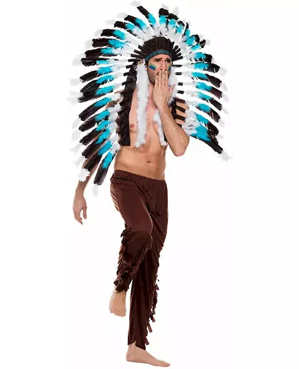 Nakrycie głowy w kolorze niebieskim dla dorosłych Indian Grand Chief, image 2