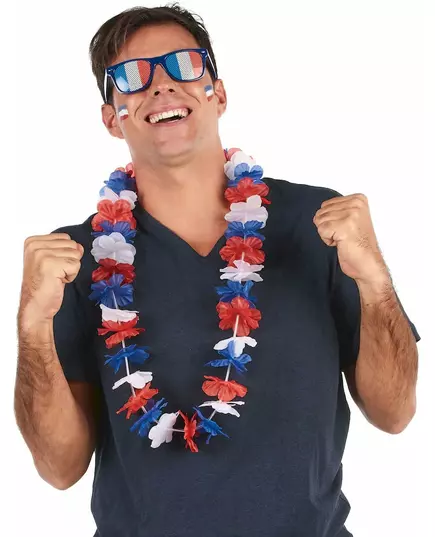 Tricolor hawajski naszyjnik kibic Francja dorosły, image 2