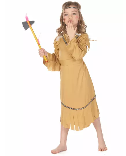 Beżowy kostium Indianki dla dziewczynki, Rozmiar: 4-6 lat (110-120 cm), image 2