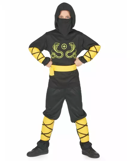 Kostium ninja czarno-żółty dla chłopca, Rozmiar: 4-6 lat (110-120 cm), image 2