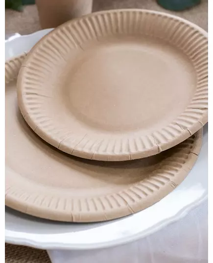 10 talerzy z tektury kraftowej 23 cm, image 2