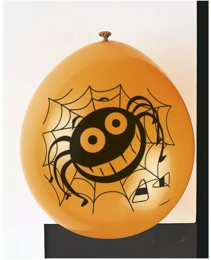 10 balonów lateksowych czarno-pomarańczowych pająk 23cm, image 2