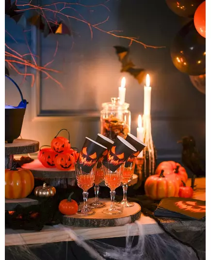 10 Przerażających papierowych kubków dyniowych 21 cl, image 2