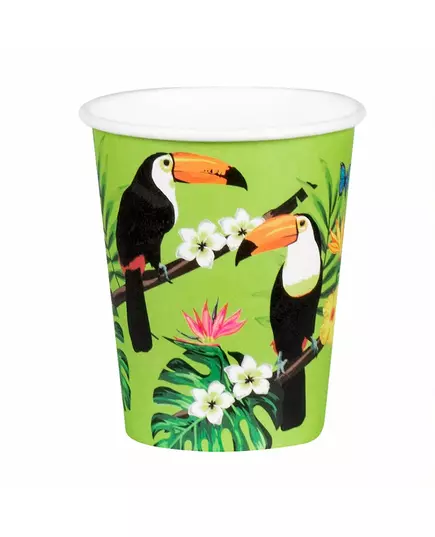 10 papierowych kubków w zielony tukan 21 cl, image 2