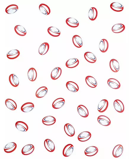 150 czerwonych i niebieskich konfetti stołowych w kształcie piłek do rugby, image 2