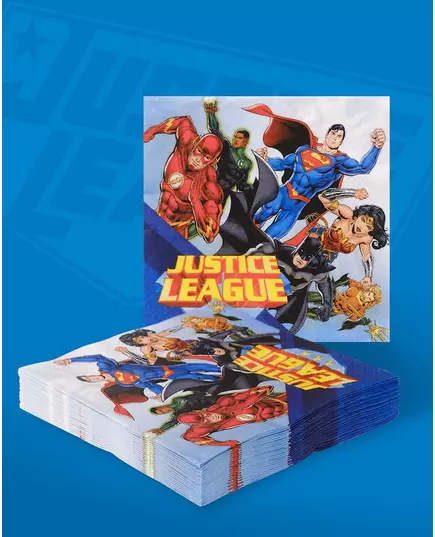 20 papierowych serwetek Justice League™ 33 x 33 cm, image 2