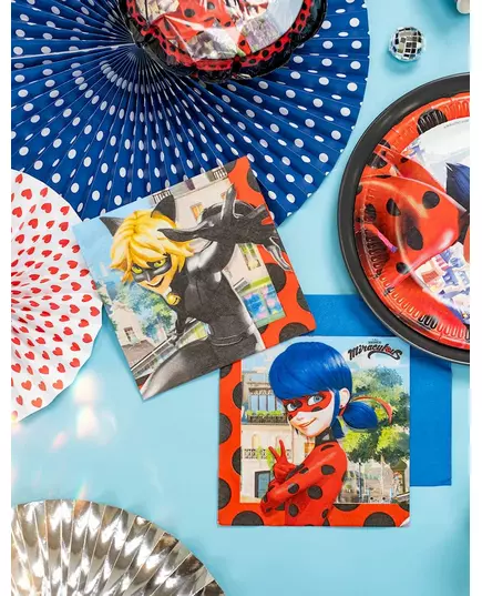 20 serwetek papierowych Miraculous Ladybug™ 33 x 33 cm, image 2