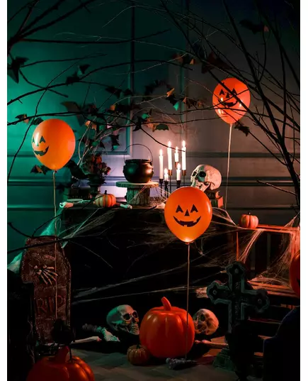 4 balony LED z dynią Halloween 27,5 cm, image 2