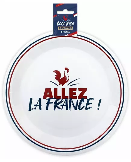 6 papierowych talerzyków „Allez la France” 23 cm, image 2
