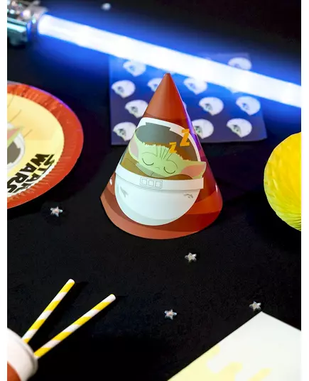 6 Tekturowe kapelusze na przyjęcie Mandalorian™ Baby Yoda, image 2