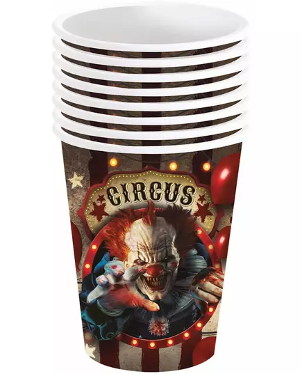 6 papierowych kubków z motywem klauna na Halloween 240 ml, image 2