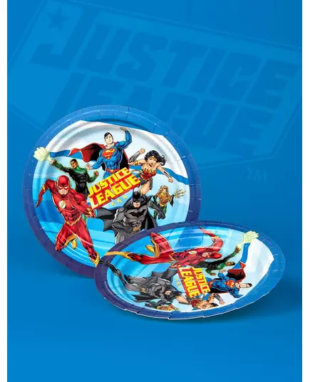 8 papierowych talerzyków Justice League™ o średnicy 23 cm, image 2