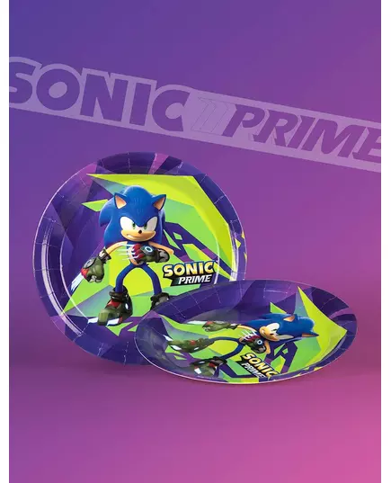 8 dużych talerzy Sonic Prime 23 cm, image 2