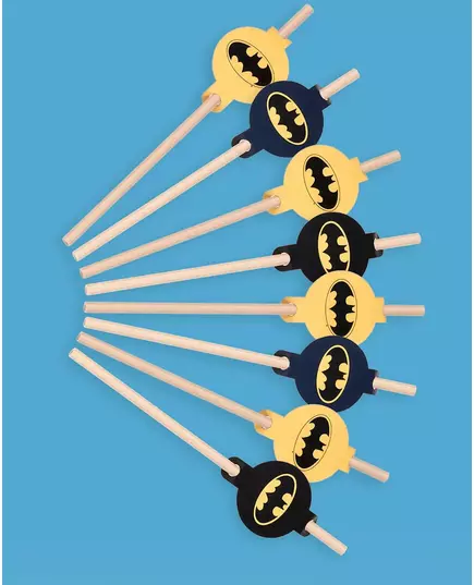 8 kartonowych słomek Batman™ 20 cm, image 2