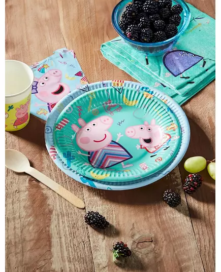 8 małych papierowych talerzy Świnka Peppa™ 20cm, image 2