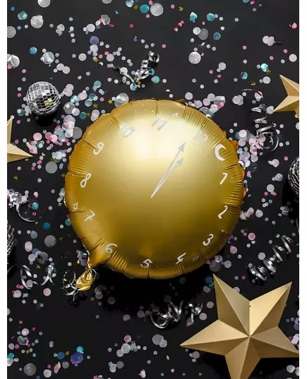 Złoty aluminiowy balonowy zegar północny o średnicy 45 cm, image 2