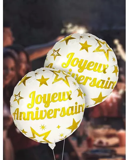 Złoty balon foliowy z okazji urodzin 35cm, image 2