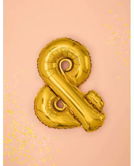 Balon foliowy symbol złoty 35 cm, image 2