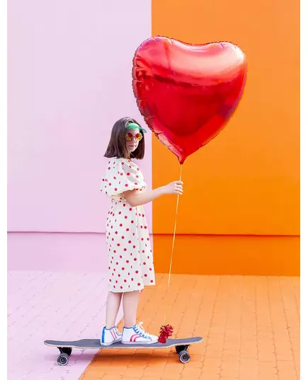 Balon aluminiowy w kształcie gigantycznego czerwonego serca o średnicy 73 cm, image 2