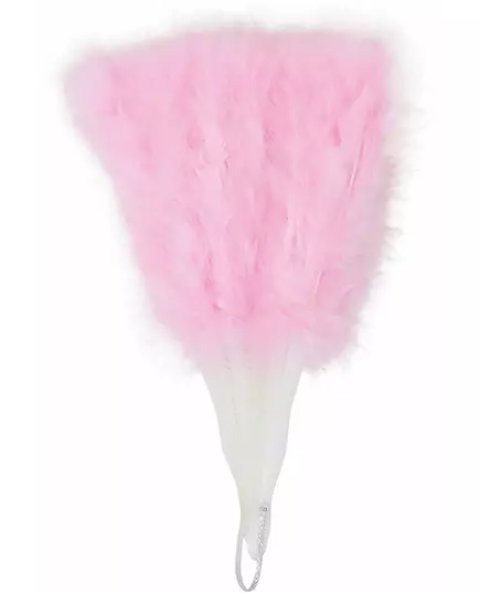 Wachlarz z różowymi piórkami 25 cm, image 2