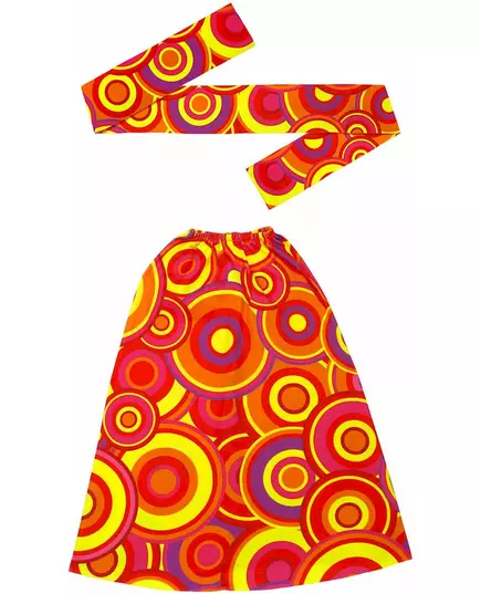 Zestaw opaska i legginsy Orange Bubbles z lat 70. dla dorosłych, image 2