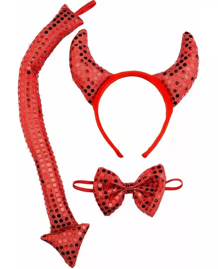 Zestaw dla dorosłych cekinowa diablica w kolorze czerwonym, image 2