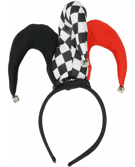 Czapka mini czerwono-czarna błazna dla dorosłych, image 2