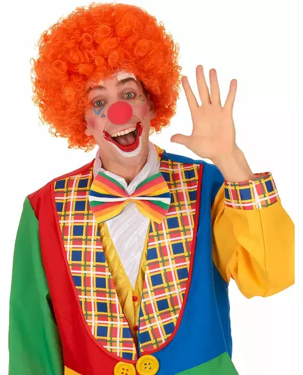 Wygodna pomarańczowa peruka afro/klauna dla dorosłych, image 2