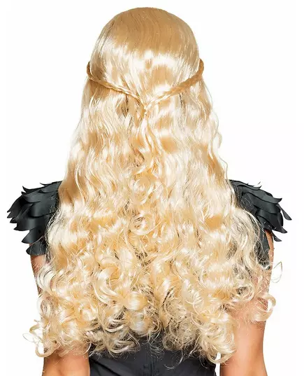 Długa blond peruka z małymi warkoczami, image 2