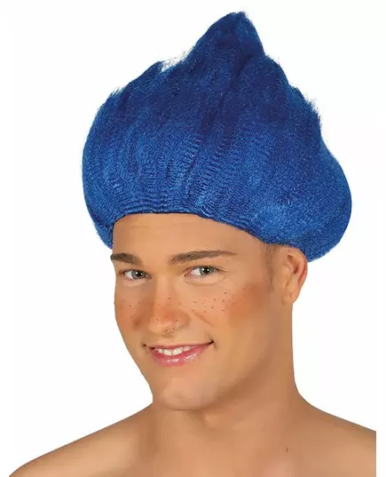 Peruka dla dorosłych niebieska trolla, image 2